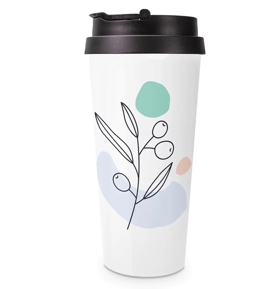 White 15oz Stainless Steel Travel Mug